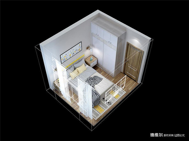 北歐現代風格炫彩都市卧房衣櫃定制